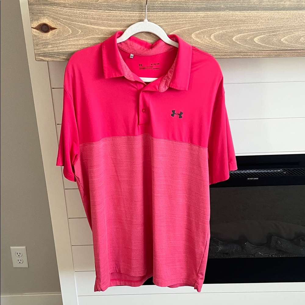 Under Armour Men's Two-Tone Red Polo Shirt